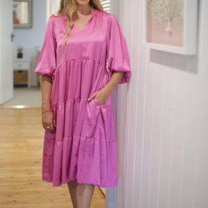 fuchsia White Closet midi dress, loose fitting